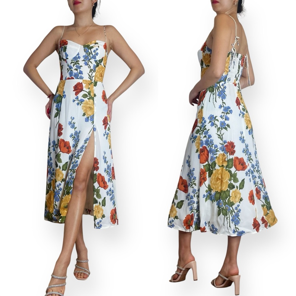 Reformation Juliette Formosa Floral Print Midi Dress Size 4 - Picture 11 of 16